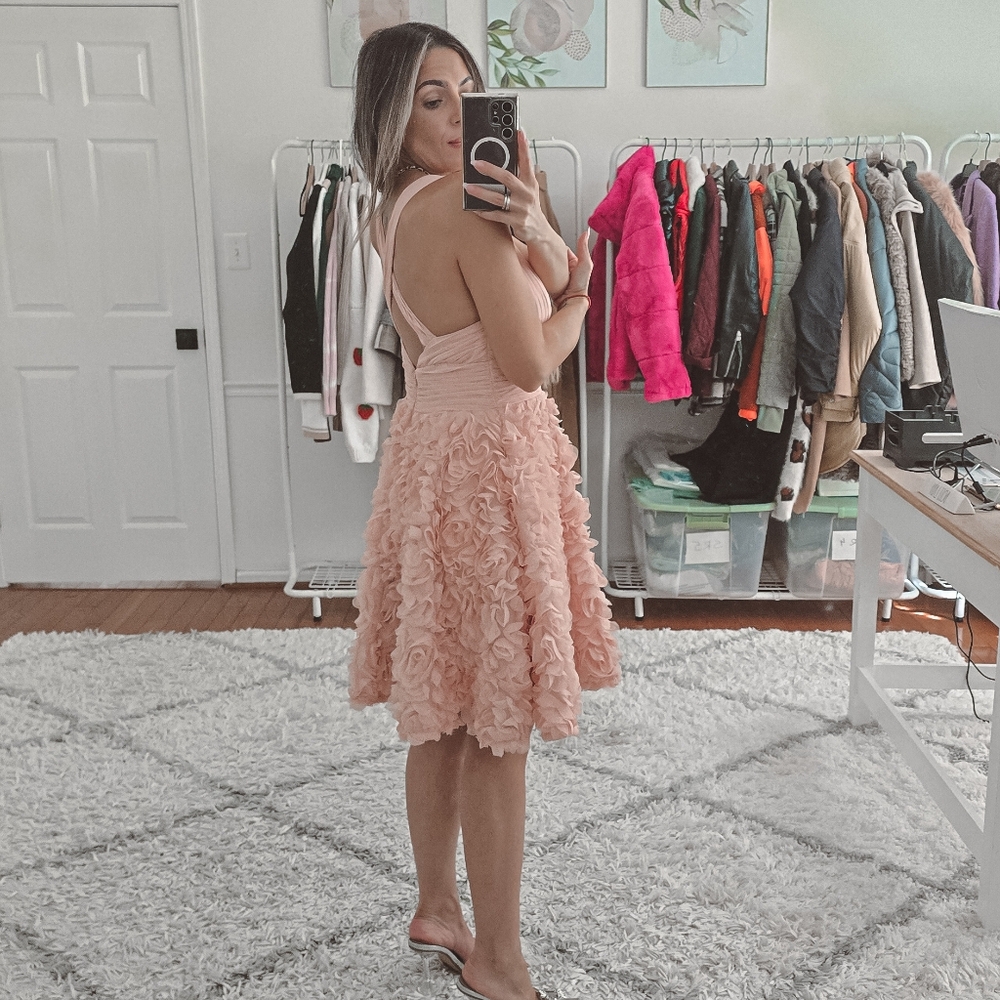 Aidan Mattox Rosette pink cocktail dress Size S - Picture 4 of 11
